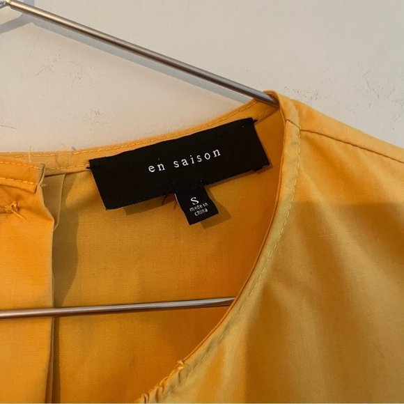 En Saison Puffed-Sleeve Yellow Empire Dress - Picture 7 of 15